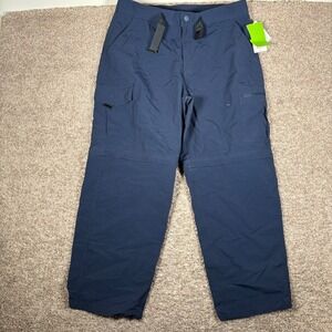 NordicTrack Mens 36x29 Navy Blue Convertible Tech Cargo Hiking Pants New